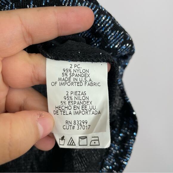 Blue Sage Vintage glittery shimmer tank blouse 90s Y2K evening artsy size Large - Picture 8 of 11